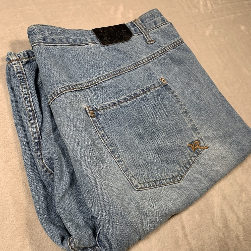 Rocawear Jean Shorts Mens 48 Blue Denim Baggy Y2K Hip Hop Skater Grunge